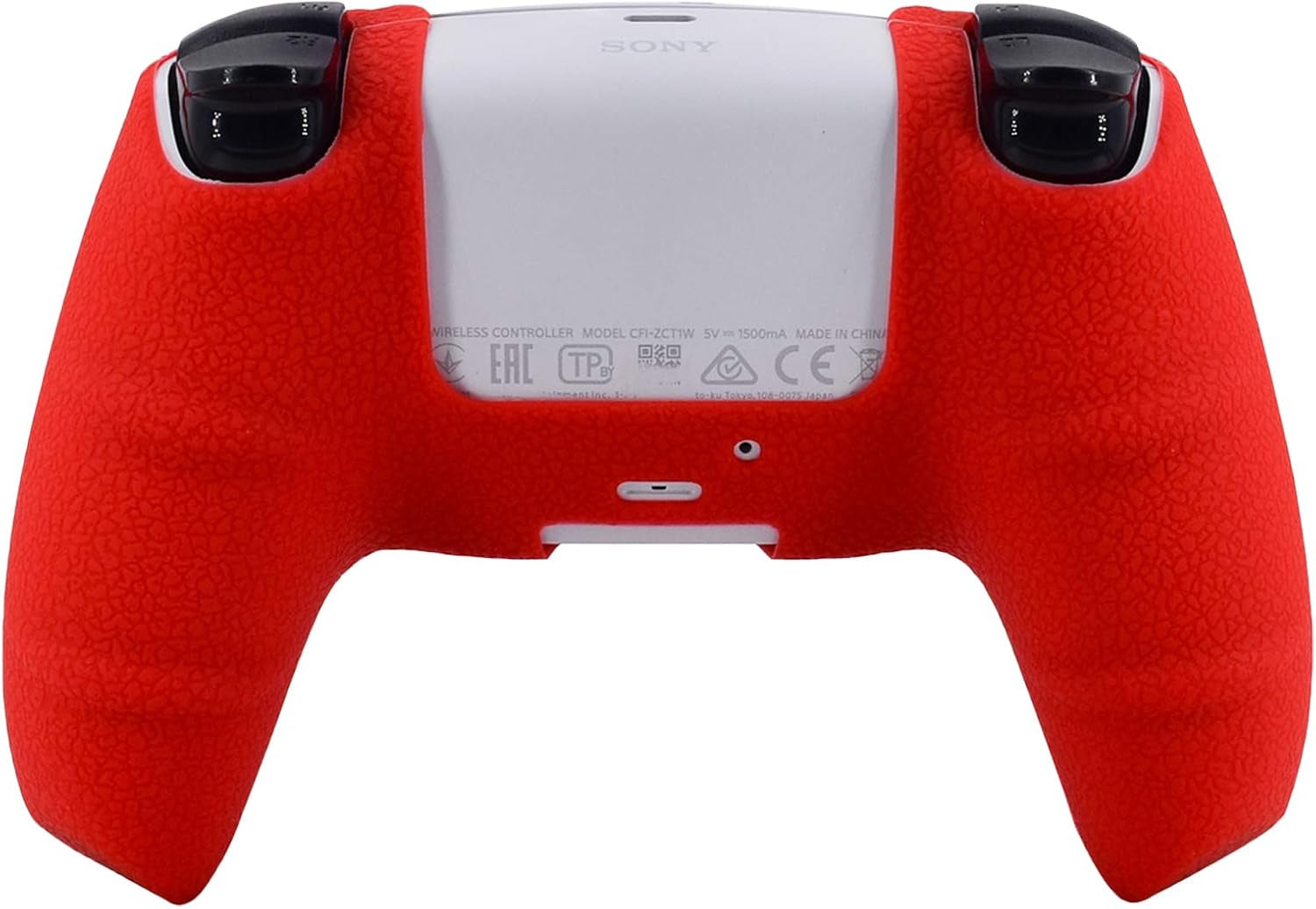 Silicone Skin Compatible with PS5 Controller Cover Sony Playstation5 Controller Grip Skin Protector Faceplates Kits Video Games(Pack 2 Covers with 8Pcs Thumb Grips Caps(Red,Blue)