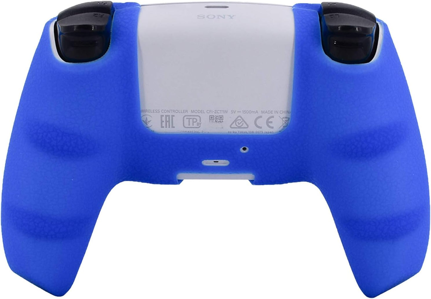 Silicone Skin Compatible with PS5 Controller Cover Sony Playstation5 Controller Grip Skin Protector Faceplates Kits Video Games(Pack 2 Covers with 8Pcs Thumb Grips Caps(Red,Blue)